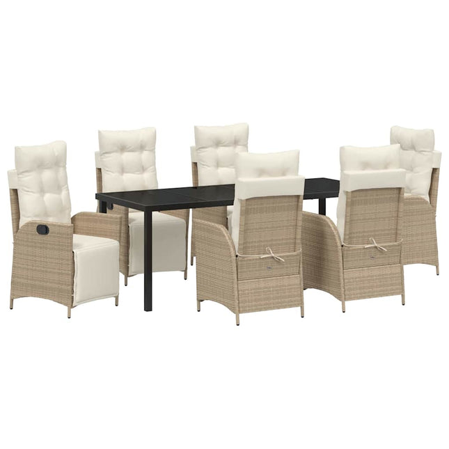Have Spisebordssæt 7 stk. Beige polyrattan
