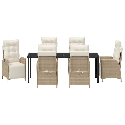 Have Spisebordssæt med pude 7 pcs Beige polyrattan