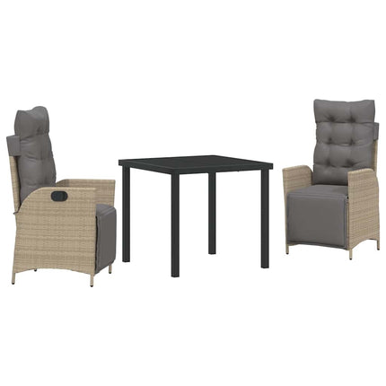 Have Spisebordssæt med pude 3 pcs Beige polyrattan