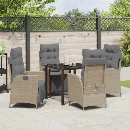 Have Spisebordssæt med pude 5 pcs Beige polyrattan