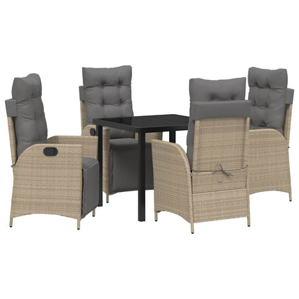 Have Spisebordssæt med pude 5 pcs Beige polyrattan