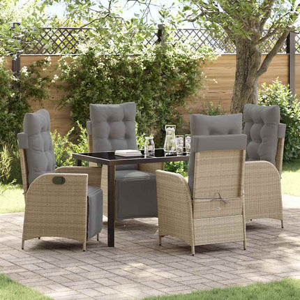 Have Spisebordssæt med pude 5 pcs Beige polyrattan