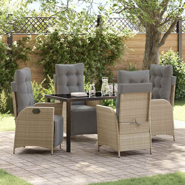 Have Spisebordssæt 5 stk. Beige polyrattan