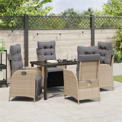Have Spisebordssæt med pude 5 pcs Beige polyrattan