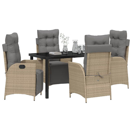Have Spisebordssæt med pude 5 pcs Beige polyrattan