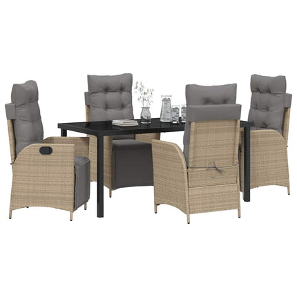 Have Spisebordssæt med pude 5 pcs Beige polyrattan