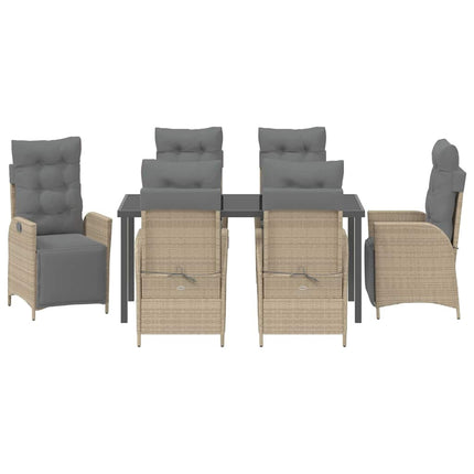 Have Spisebordssæt med pude 7 pcs Beige polyrattan
