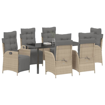 Have Spisebordssæt med pude 7 pcs Beige polyrattan