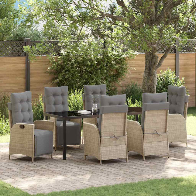 Have Spisebordssæt 7 stk. Beige polyrattan