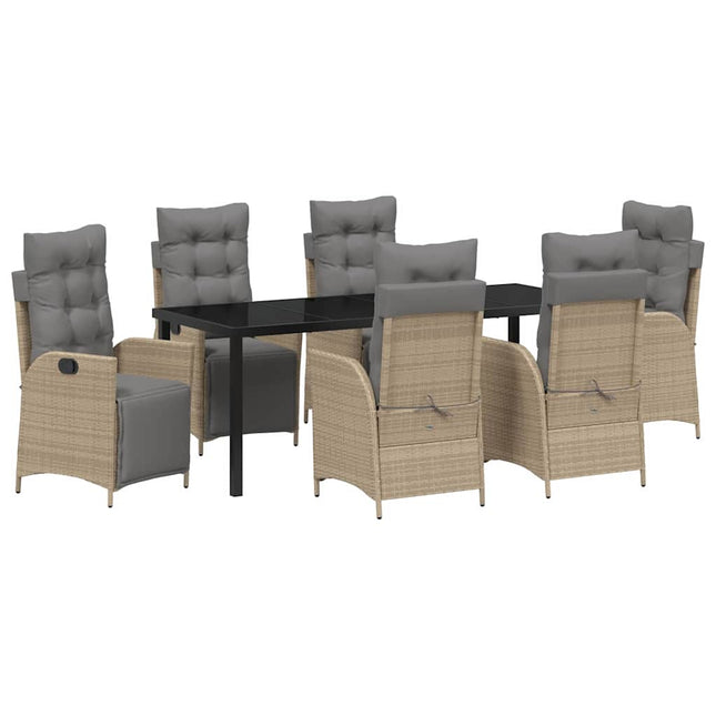 Have Spisebordssæt 7 stk. Beige polyrattan