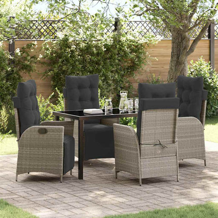 Have Spisebordssæt med pude 5 pcs Lysegrå polyrattan