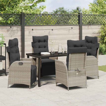 Have Spisebordssæt med pude 5 pcs Lysegrå polyrattan