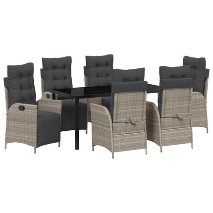 Have Spisebordssæt med pude 7 pcs Lysegrå polyrattan