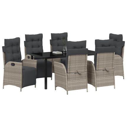 Have Spisebordssæt med pude 7 pcs Lysegrå polyrattan