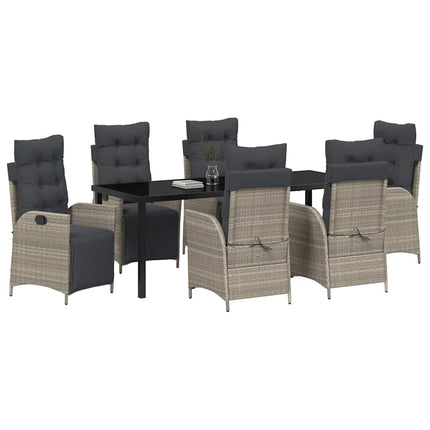 Have Spisebordssæt med pude 7 pcs Lysegrå polyrattan