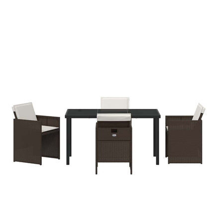 Have Spisebordssæt 5 pcs Brun polyrattan