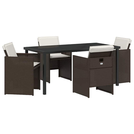 Have Spisebordssæt 5 pcs Brun polyrattan