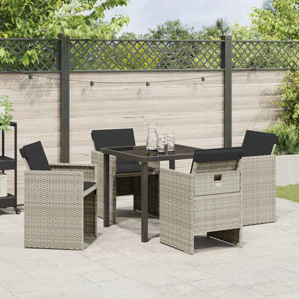 Have Spisebordssæt 5 pcs Lysegrå polyrattan