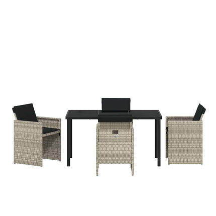 Have Spisebordssæt 5 pcs Lysegrå polyrattan