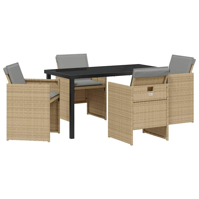 Have Spisebordssæt 5 stk. Beige polyrattan