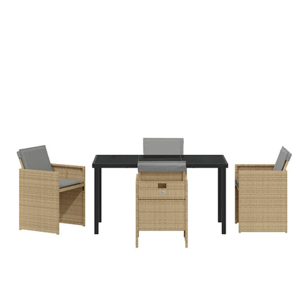 Have Spisebordssæt 5 pcs Beige polyrattan