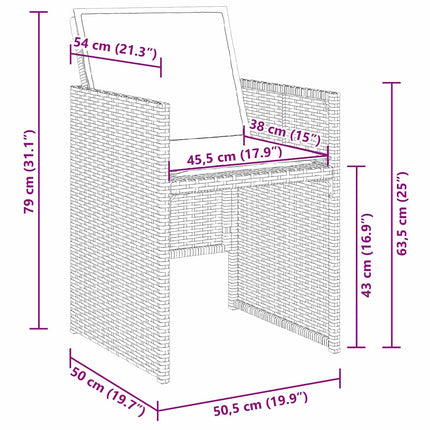 Have Spisebordssæt 9 pcs Beige polyrattan