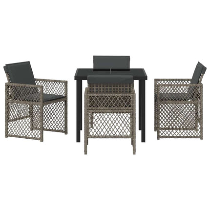 Have Spisebordssæt 5 pcs Grå polyrattan