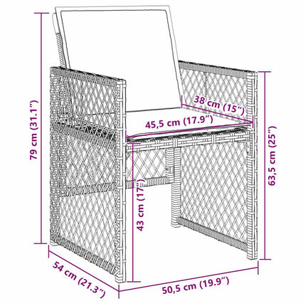 Have Spisebordssæt 5 pcs Grå polyrattan