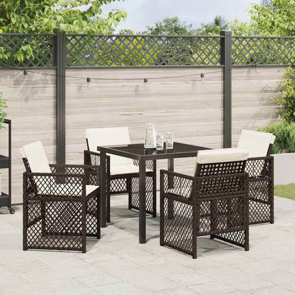 Have Spisebordssæt 5 pcs Brun polyrattan