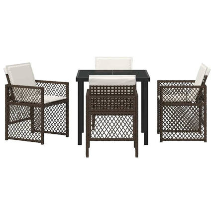 Have Spisebordssæt 5 pcs Brun polyrattan