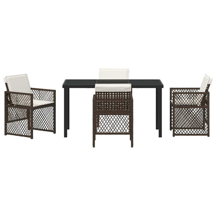 Have Spisebordssæt 5 pcs Brun polyrattan