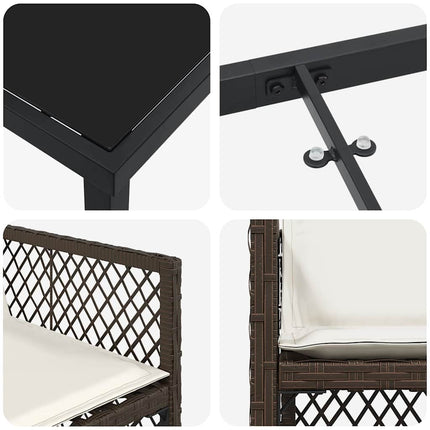 Have Spisebordssæt 5 pcs Brun polyrattan