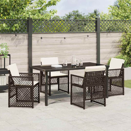 Have Spisebordssæt 5 pcs Brun polyrattan