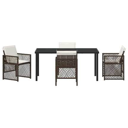 Have Spisebordssæt 5 pcs Brun polyrattan