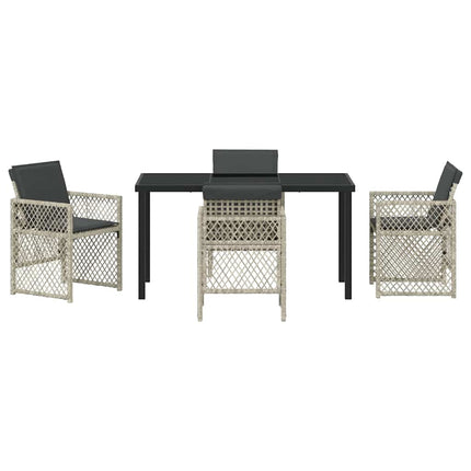 Have Spisebordssæt 5 pcs Lysegrå polyrattan