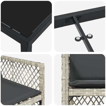 Have Spisebordssæt 5 pcs Lysegrå polyrattan