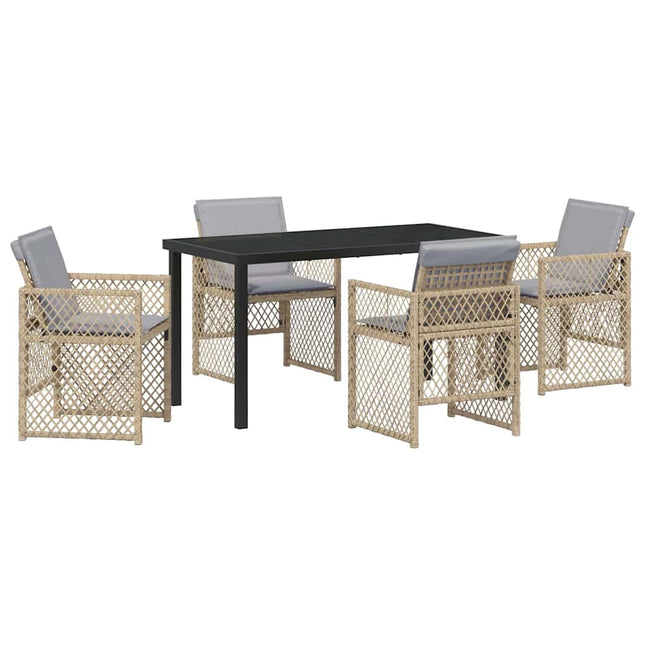 Have Spisebordssæt 5 stk. Beige polyrattan