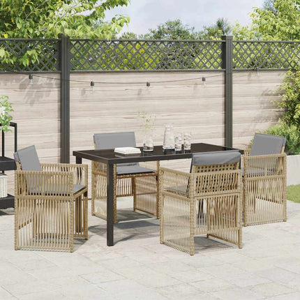 Have Spisebordssæt 5 pcs Beige Pulverlakeret stål