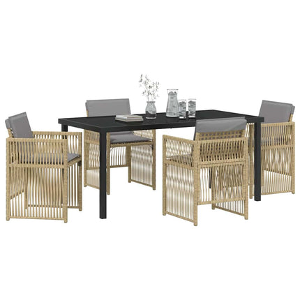 Have Spisebordssæt 5 pcs Beige Pulverlakeret stål