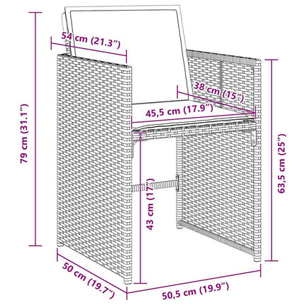 Have Spisebordssæt 5 pcs Sort polyrattan