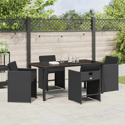 Have Spisebordssæt 5 pcs Sort polyrattan