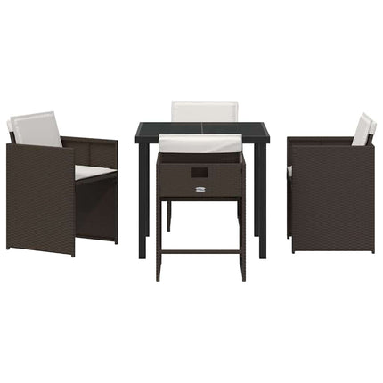Have Spisebordssæt 5 pcs Brun polyrattan