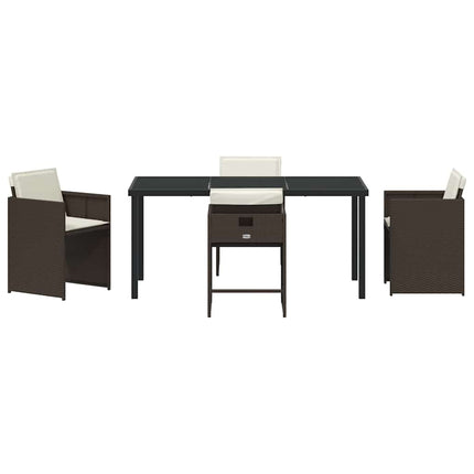 Have Spisebordssæt 5 pcs Brun polyrattan