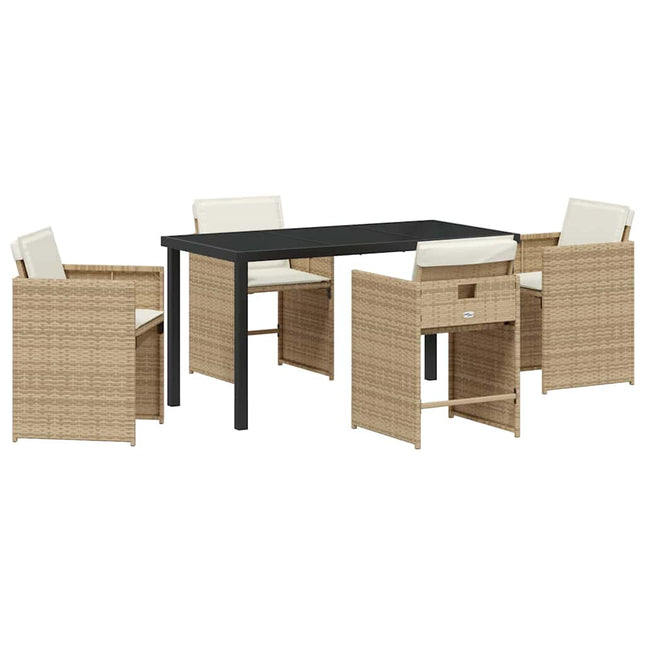 Have Spisebordssæt 5 stk. Beige polyrattan