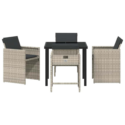 Have Spisebordssæt 5 pcs Lysegrå polyrattan