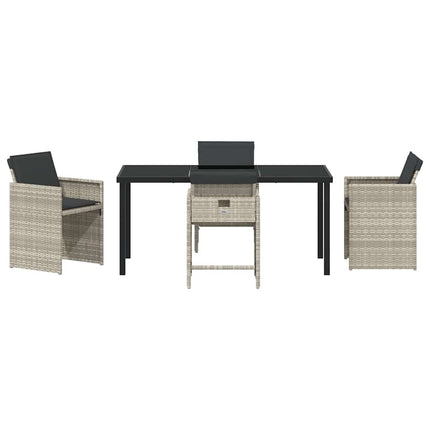 Have Spisebordssæt 5 pcs Lysegrå polyrattan