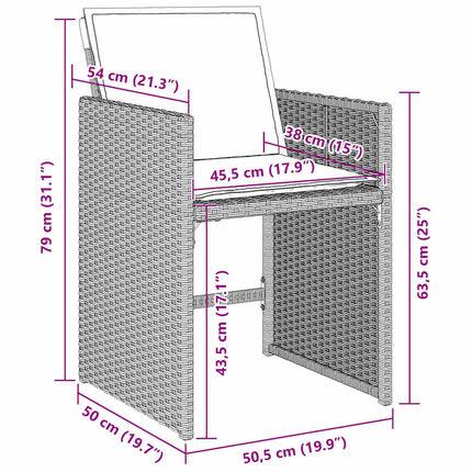 Have Spisebordssæt 9 pcs Lysegrå polyrattan
