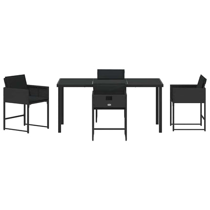 Have Spisebordssæt 5 pcs Sort polyrattan