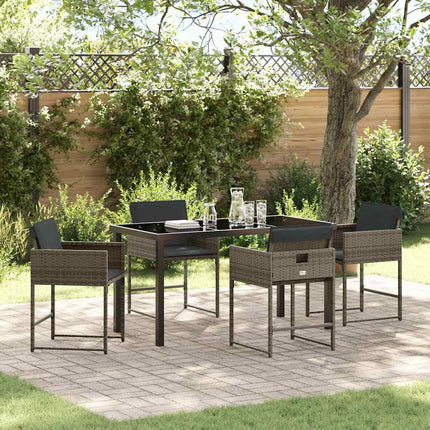 Have Spisebordssæt 5 pcs Grå polyrattan