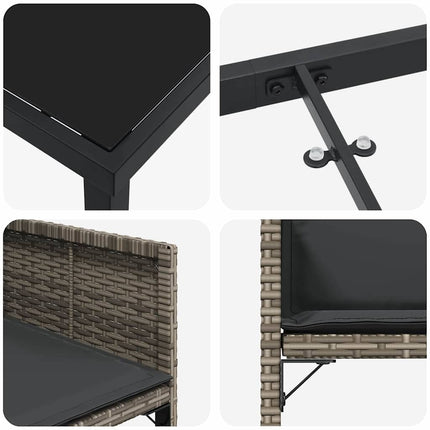 Have Spisebordssæt 5 pcs Grå polyrattan
